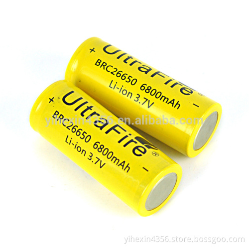 26650 6800mAh 3.7V Li-ion battery for flashlight